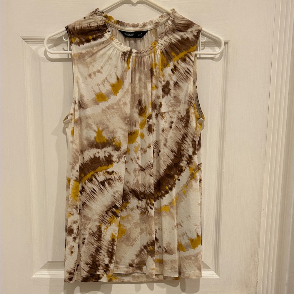 Simply Vera Wang Tie-Dye Sleeveless Top - Brown and Yellow, small
